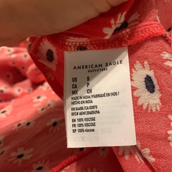 American Eagle red white floral midi‎ slip dress size s bohemian - Picture 5 of 9